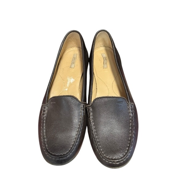 Geox Respira Womens Preppy Career Loafers Brown Moc Croc Leather Size 8 Slip On - Picture 2 of 10